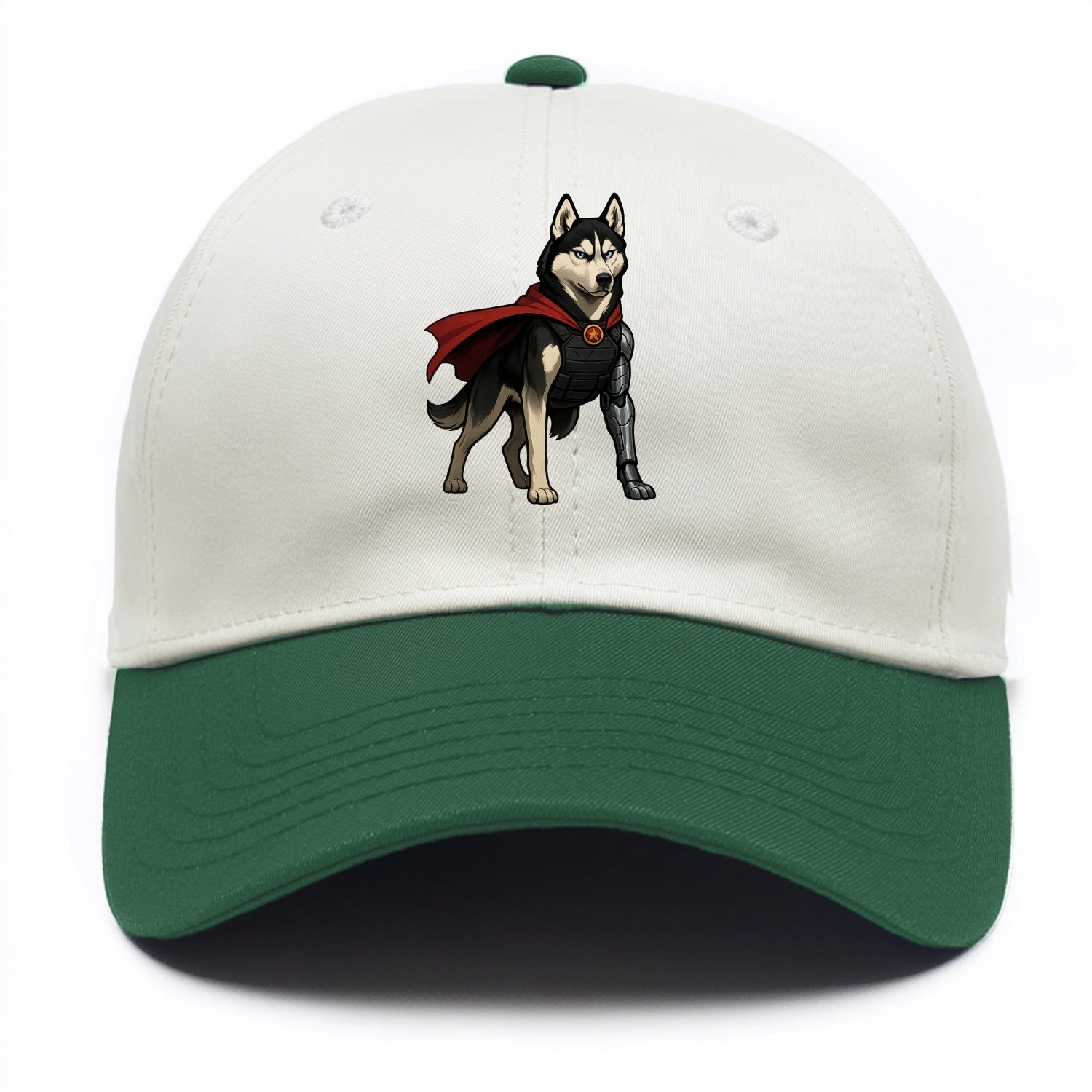 Siberian Husky Winter Soldier  - Two Tone Cap - Green