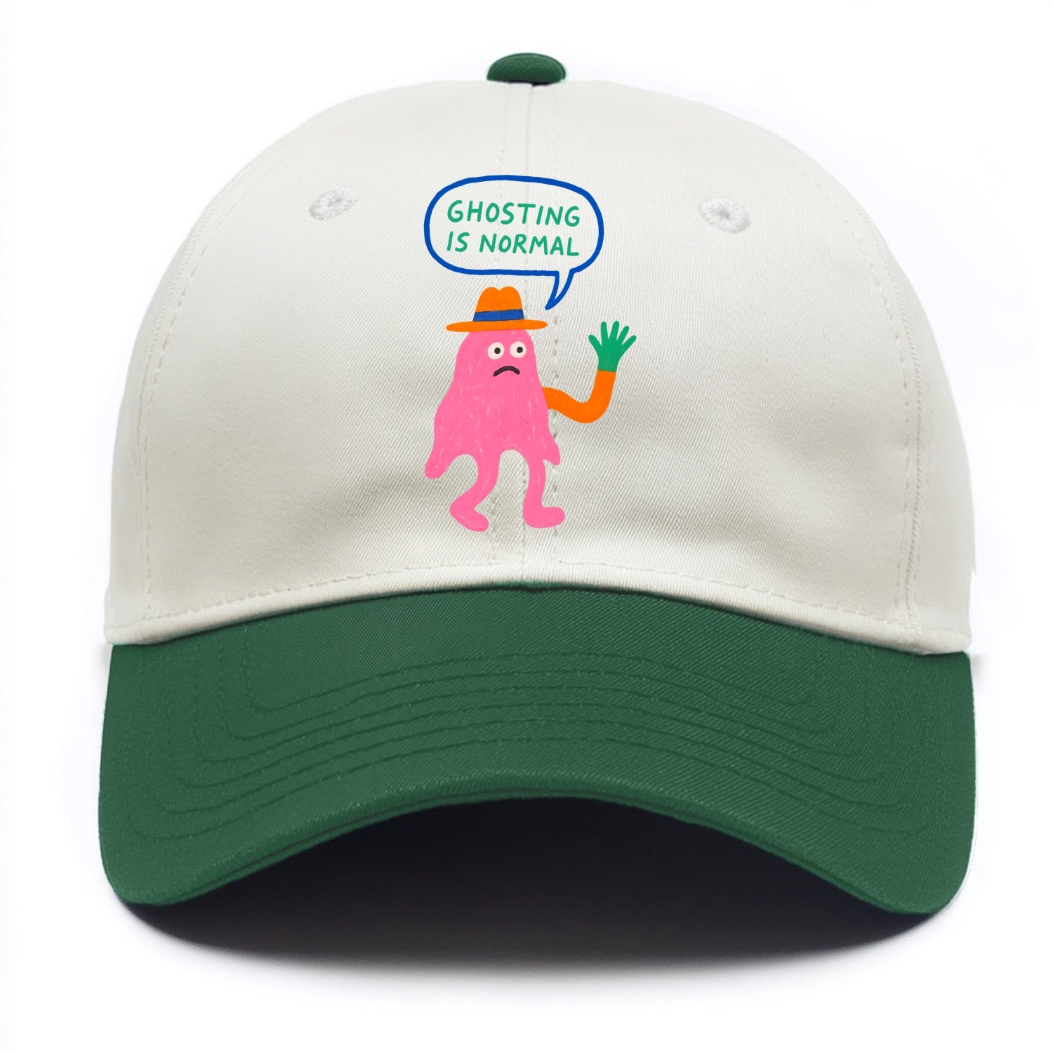 GHOSTING IS NORMAL | Transparent ghost texting - Two Tone Cap - Green