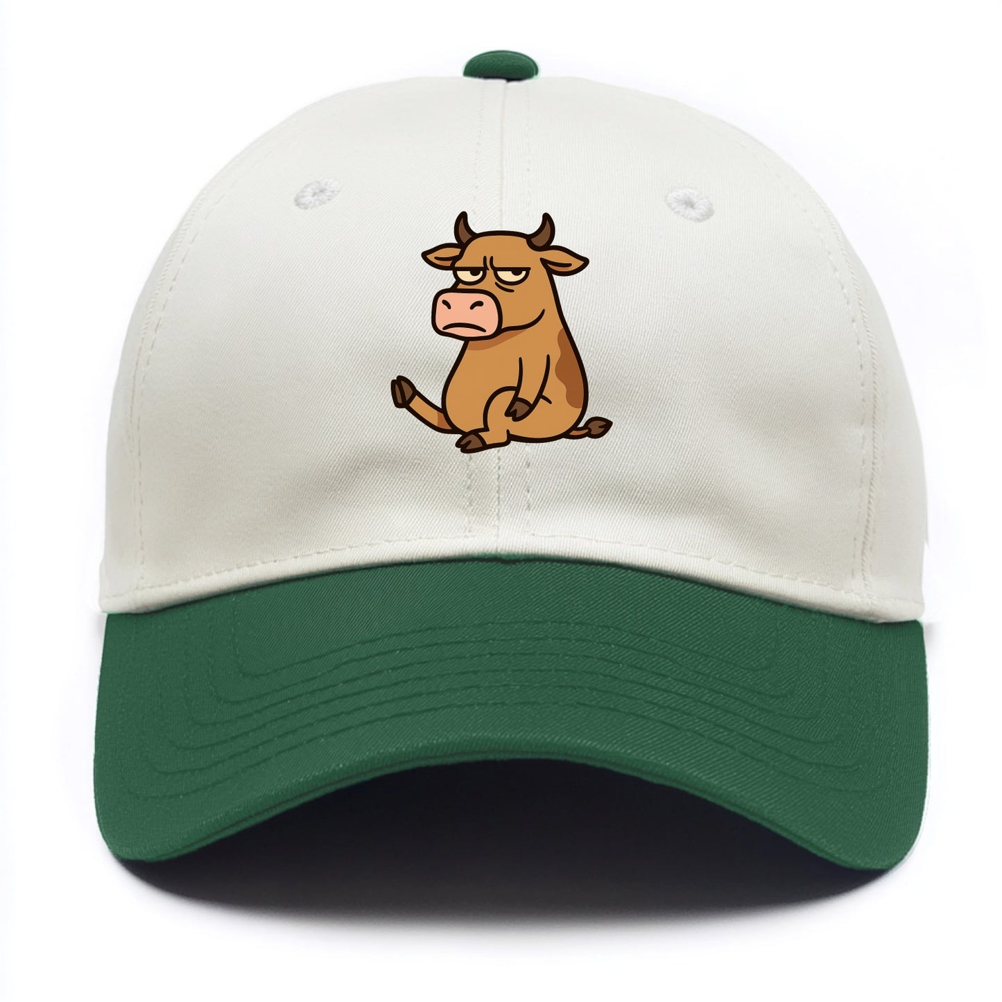 The Cow Judging Silently - Two Tone Cap - Green