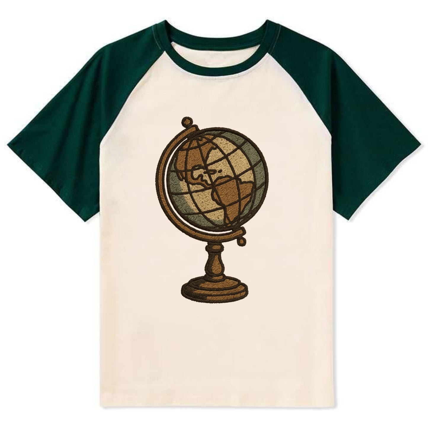 Globe  - Contrast Raglan T-shirt - Green