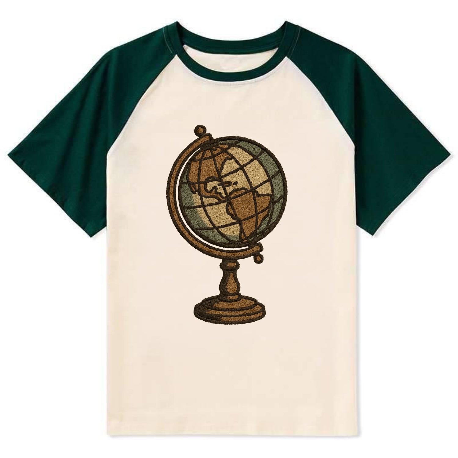 Globe  - Contrast Raglan T-shirt - Green
