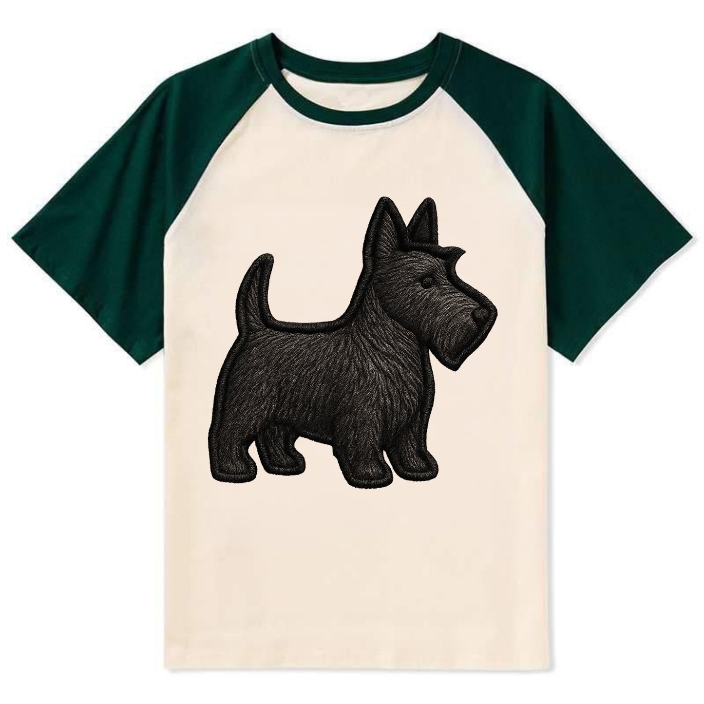 Scottish Terrier - Contemporary scottie - Contrast Raglan T-shirt - Green