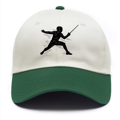 Fencer lunging attack position - Two Tone Cap - Green