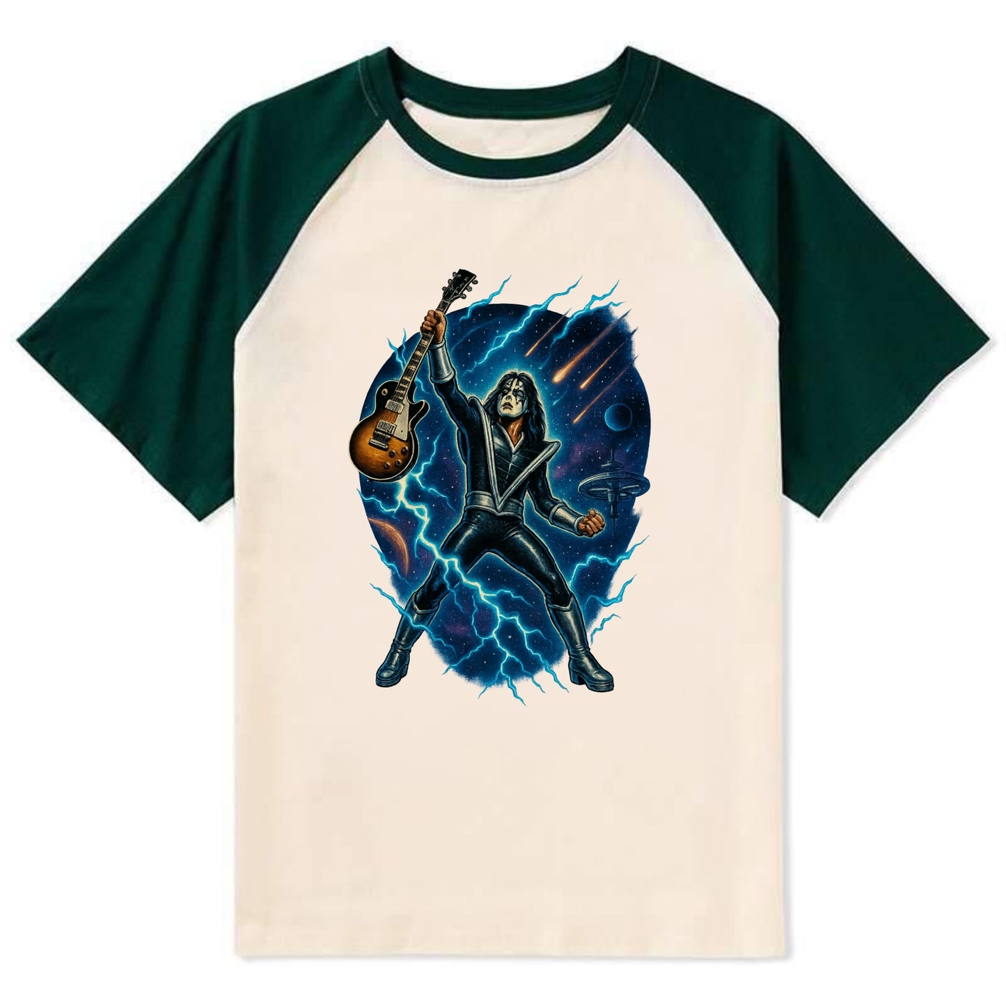 Ace Frehley Cosmic Solo - Contrast Raglan T-shirt - Green