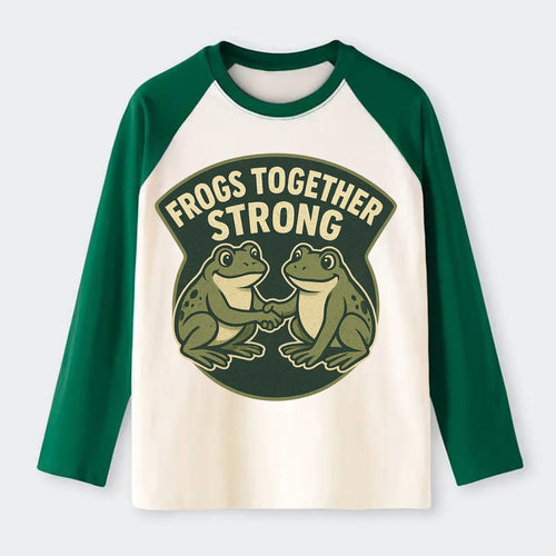 Frogs Together Strong 3 - Raglan Long Sleeve T-Shirt