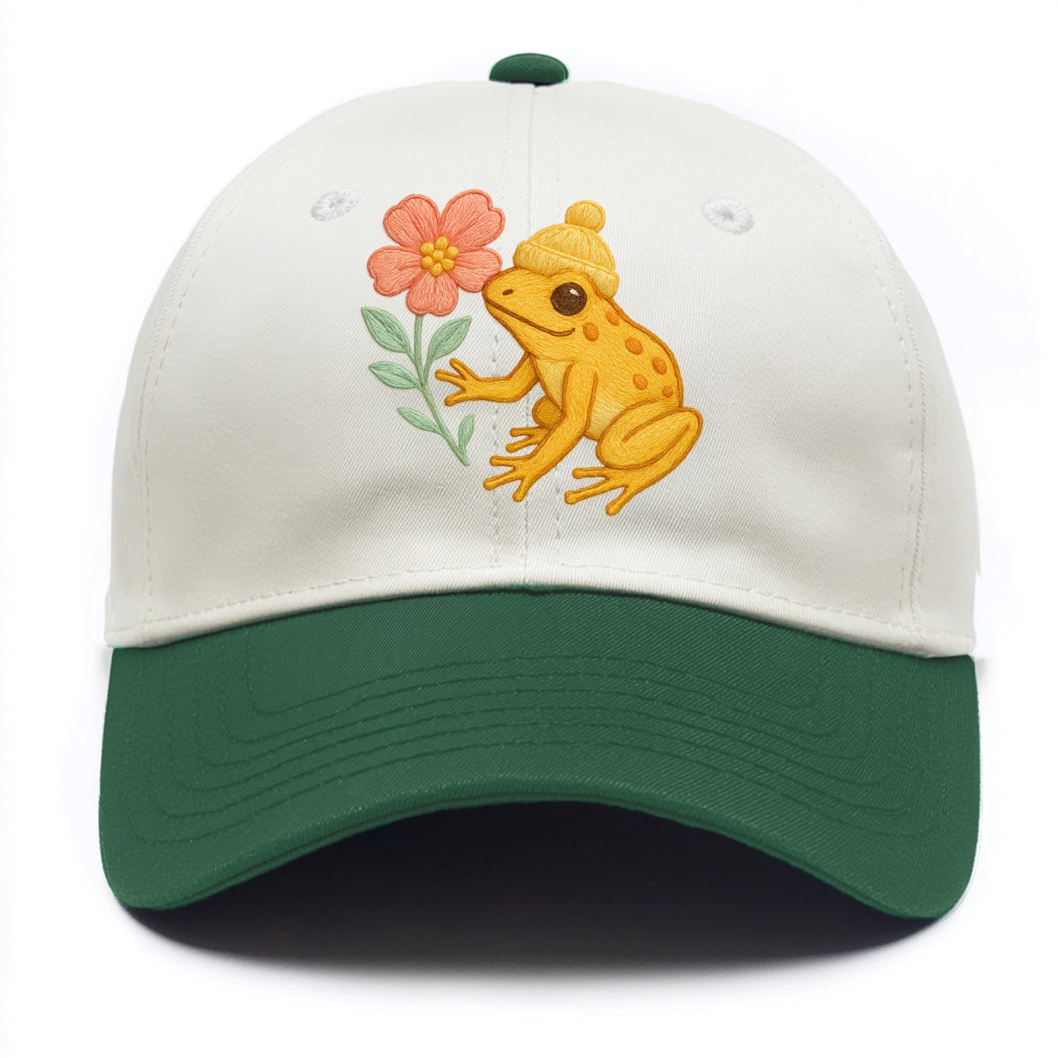 Yellow Dart Frog - Two Tone Cap - Green