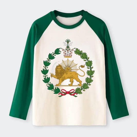 Iran Lion - Raglan Long Sleeve T-Shirt - Green