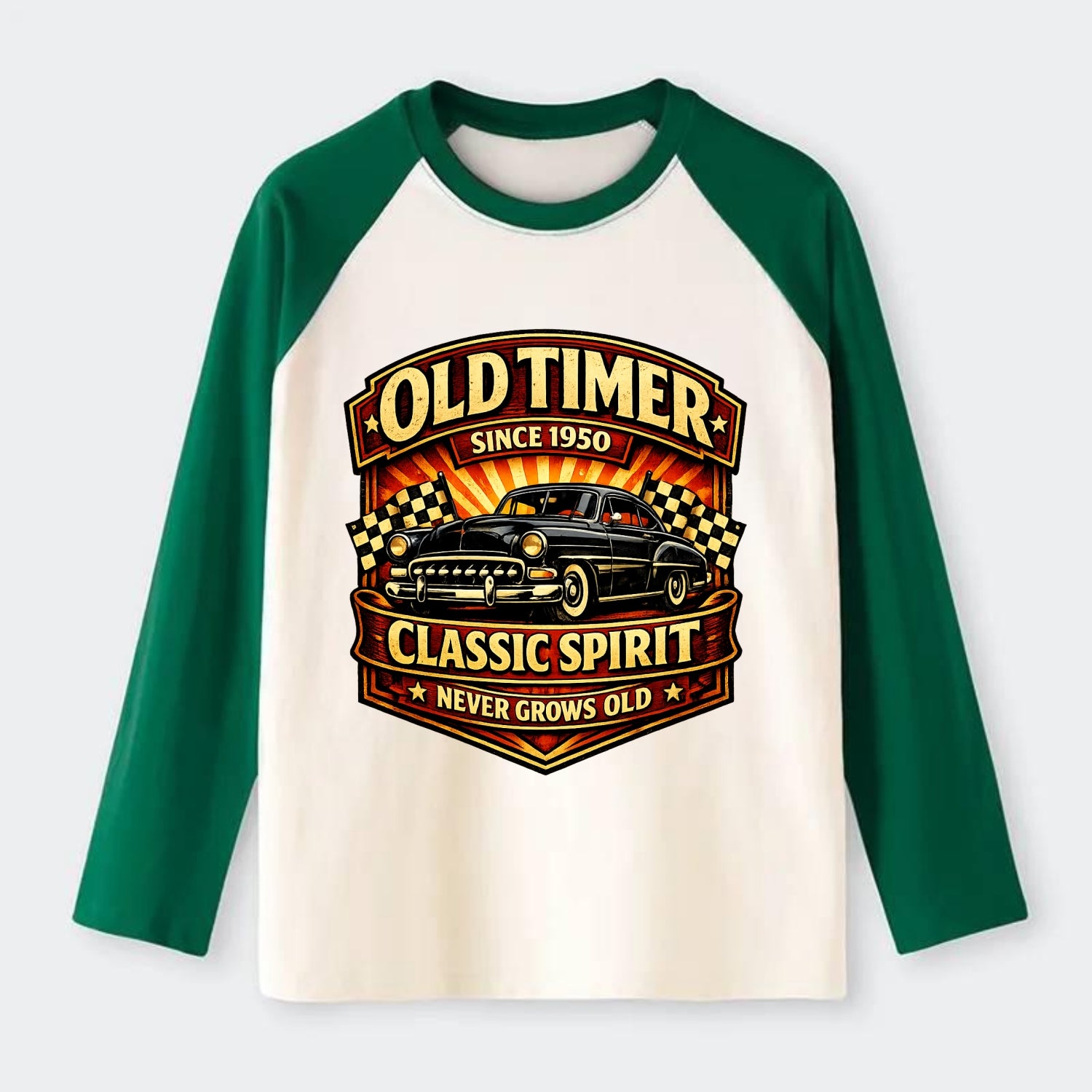 Old Timer Classic Spirit - Raglan Long Sleeve T-Shirt - Green