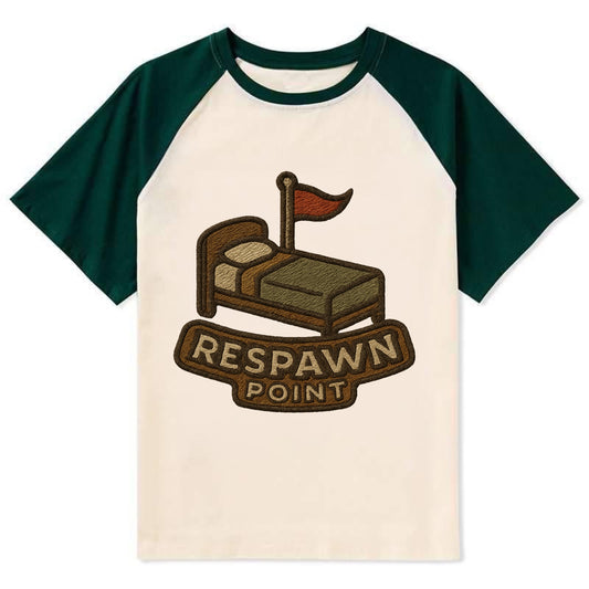 Respawn Point  - Contrast Raglan T-shirt - Green