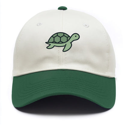 Sea Turtle - Green with shell pattern flat side profile - Two Tone Cap - Green