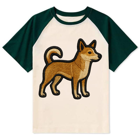 Norwegian Lundehund - Modern puffin hunt - Contrast Raglan T-shirt - Green