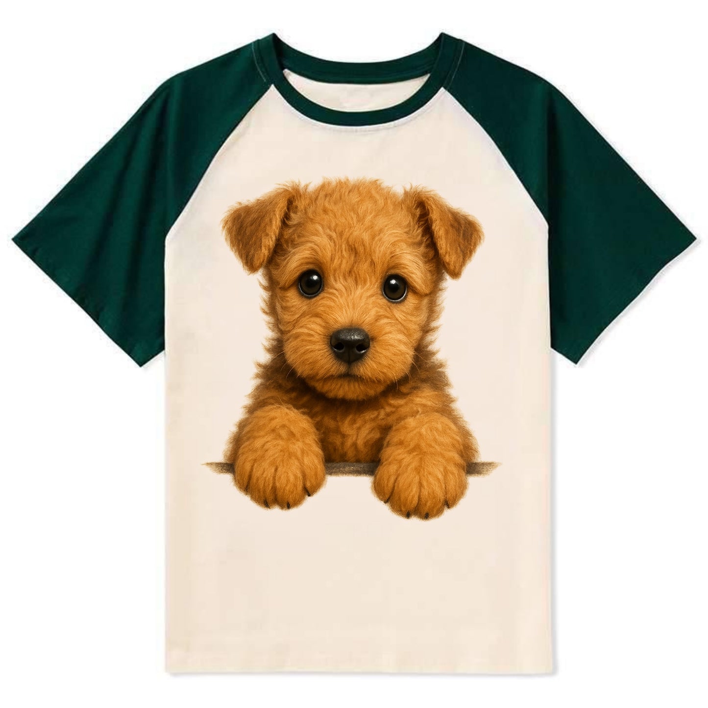 Lakeland Terrier  - Contrast Raglan T-shirt - Green
