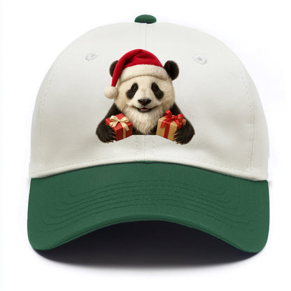 Santa Panda  - Two Tone Cap - Green