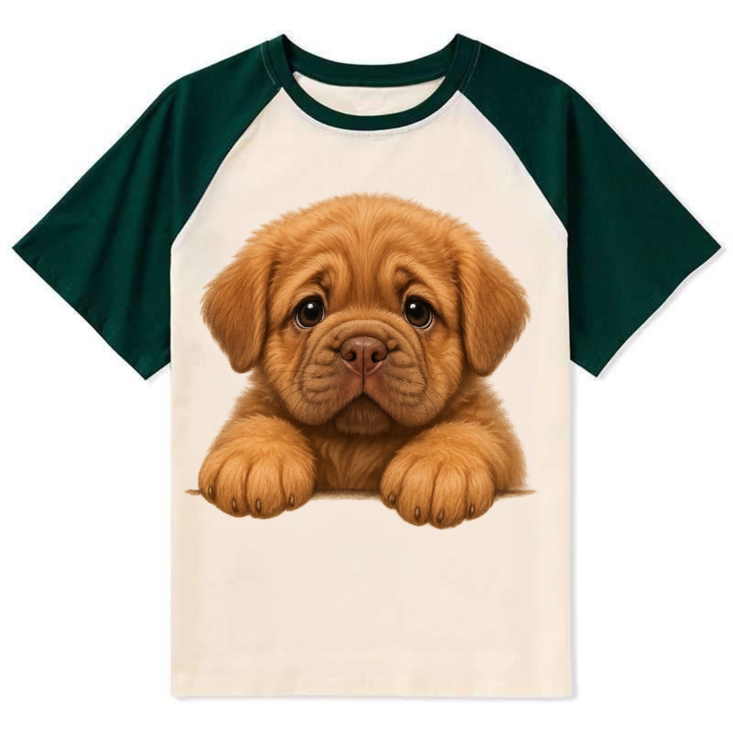 Neapolitan Mastiff  - Contrast Raglan T-shirt - Green