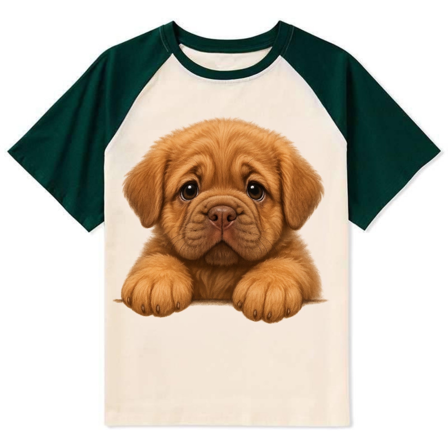 Neapolitan Mastiff  - Contrast Raglan T-shirt - Green