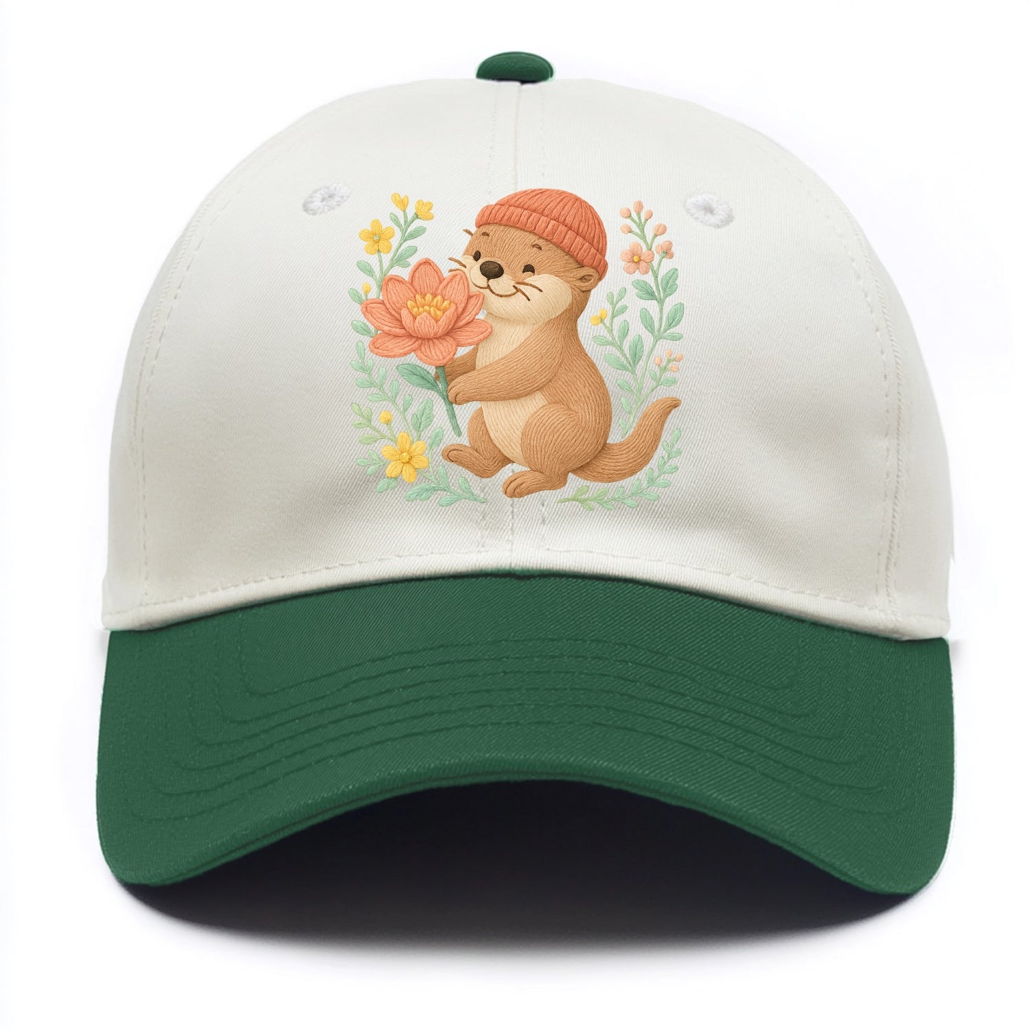 Peach Otter - Two Tone Cap - Green