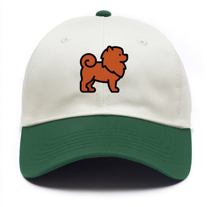 Chow Chow - Red fluffy flat side profile - Two Tone Cap - Green