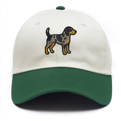 Bluetick Coonhound - Trendy spotted hound logo with prominent black border - Two Tone Cap - Green