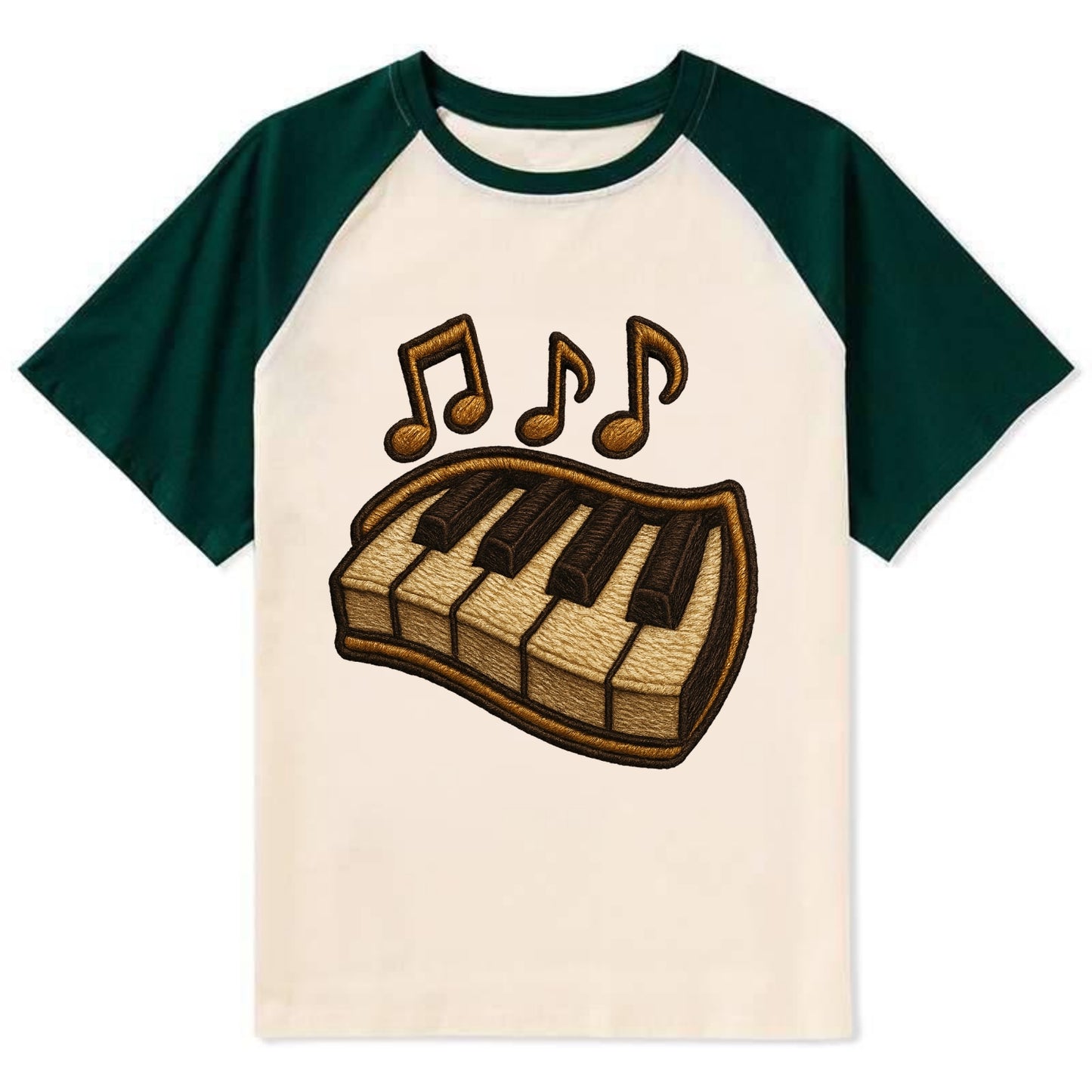Piano Keys  - Contrast Raglan T-shirt - Green