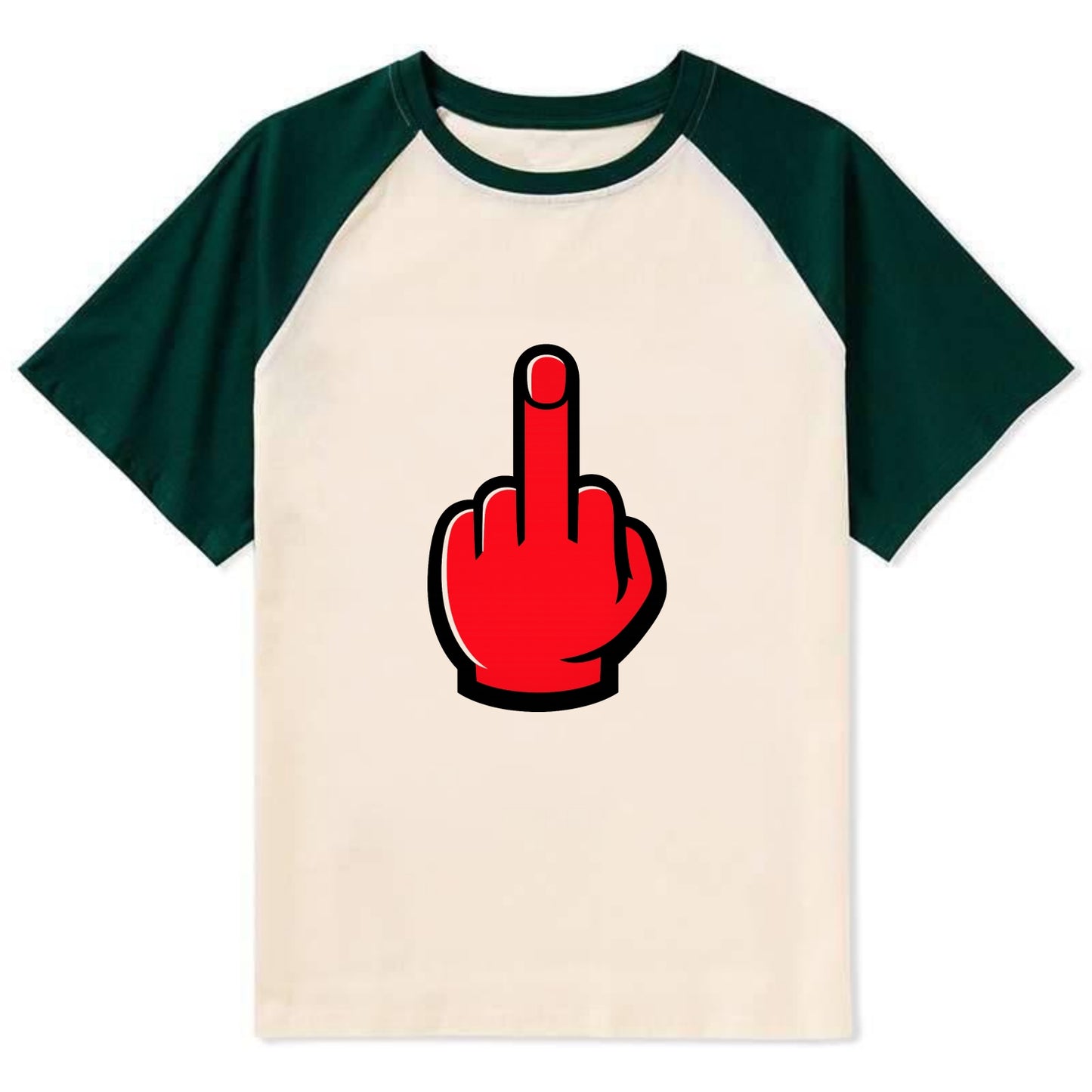 Bold Defiance Icon - Contrast Raglan T-shirt - Green