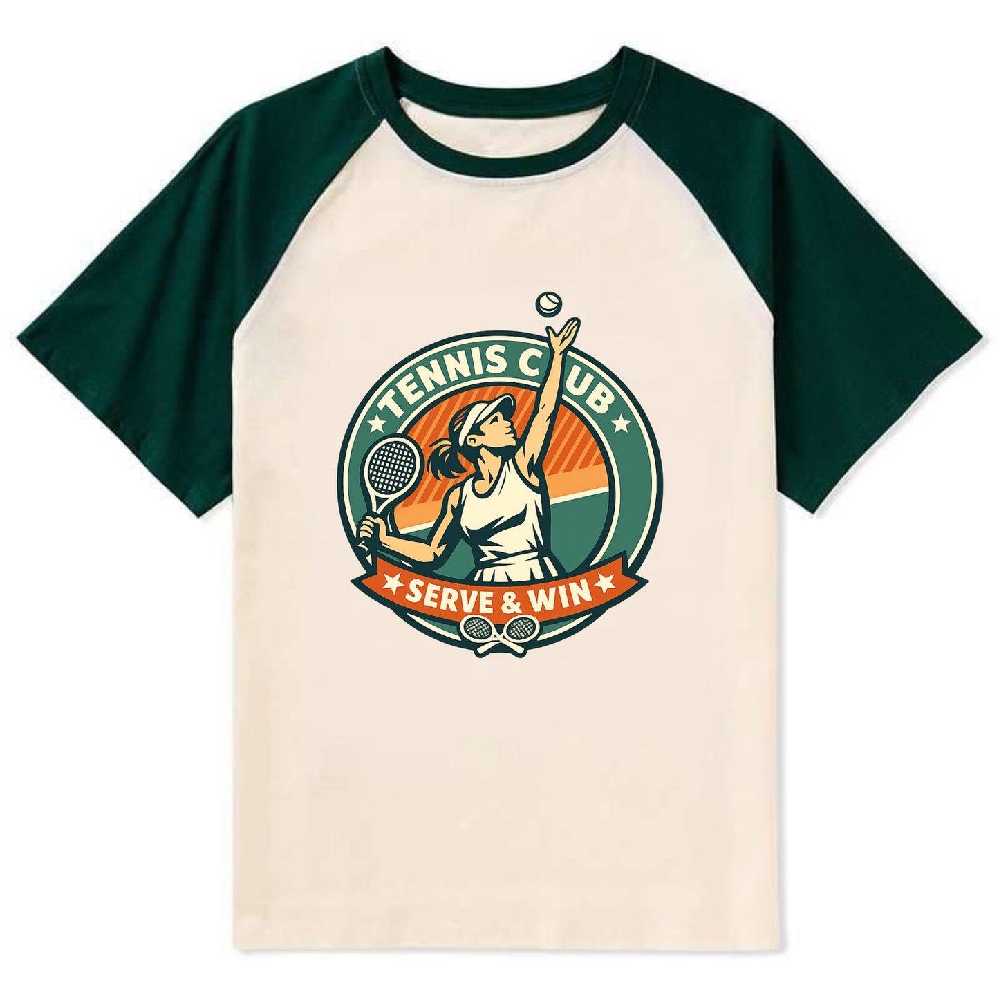 Ace in Motion - Contrast Raglan T-shirt - Green
