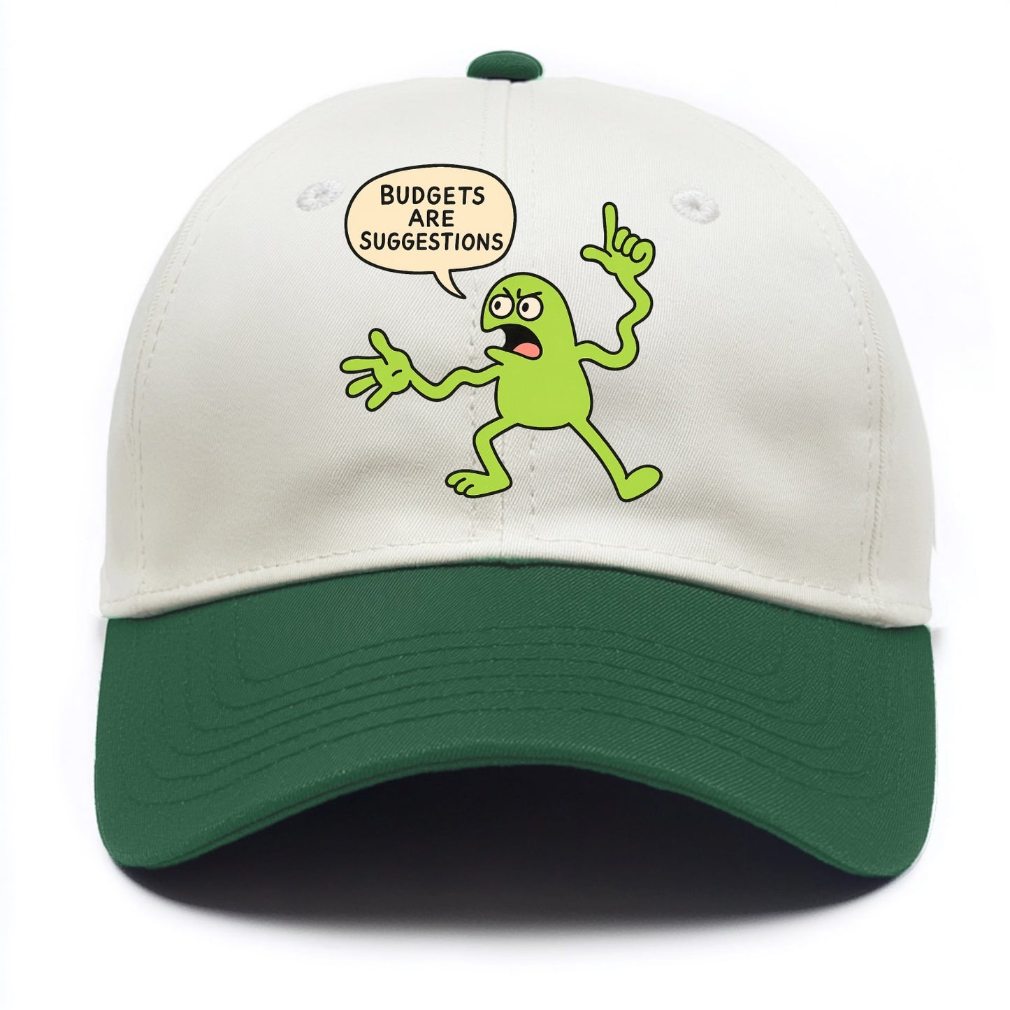 BUDGETS ARE SUGGESTIONS | Rebellious calculator - Two Tone Cap - Green