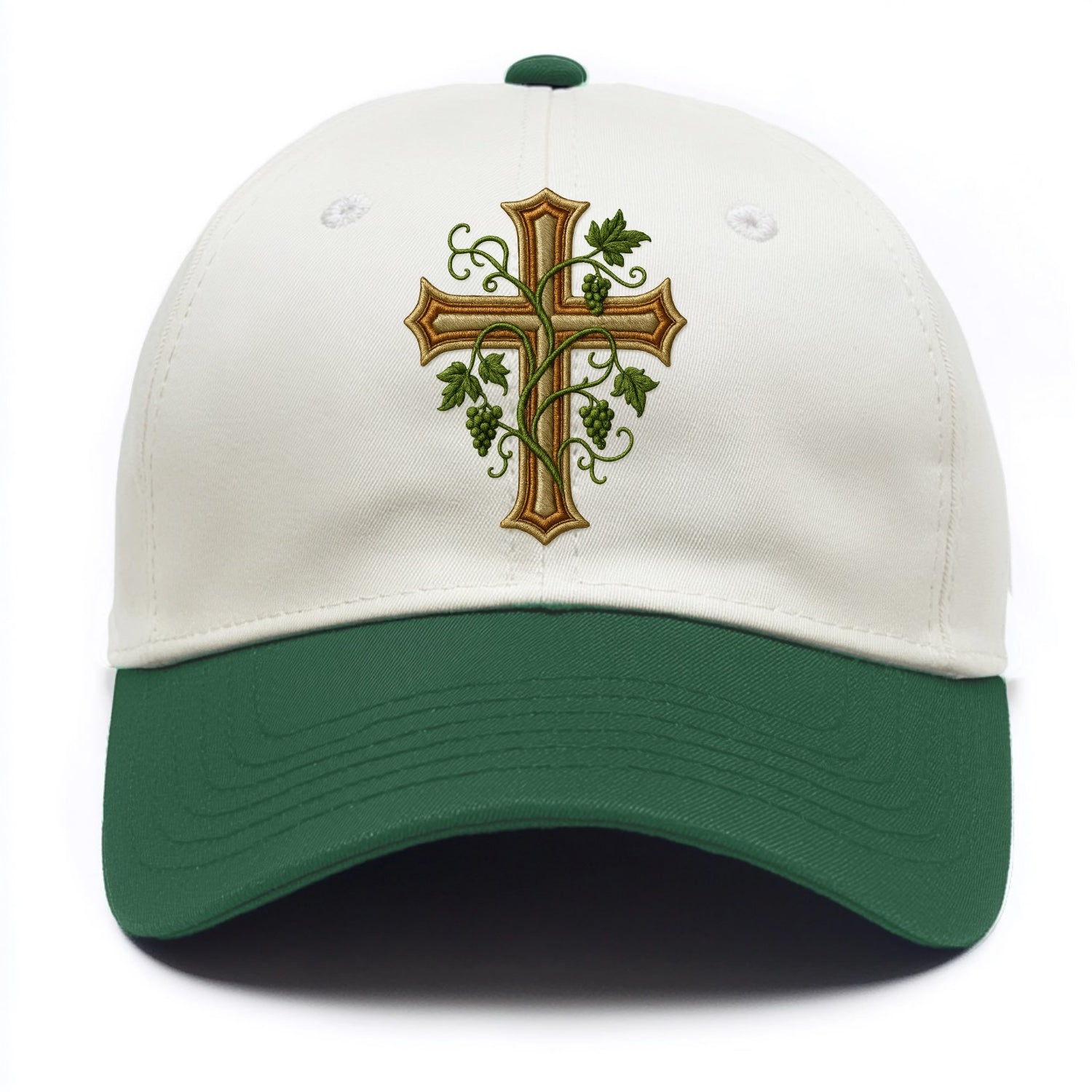 Vine Cross  - Two Tone Cap - Green