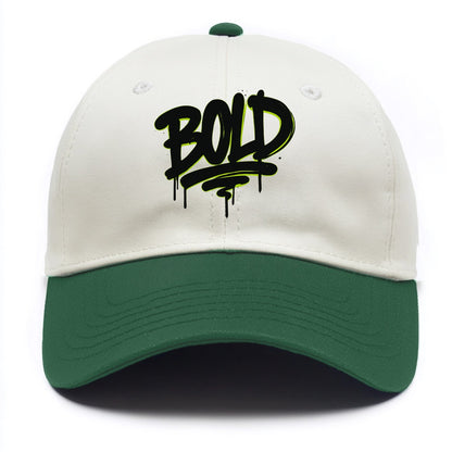 Bold typography design - "BOLD" - courageous, standing out - Two Tone Cap - Green