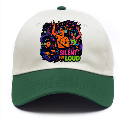 Silent disco dancers with glowing headphones - "Silent But Loud" - unique concert - Two Tone Cap - Green