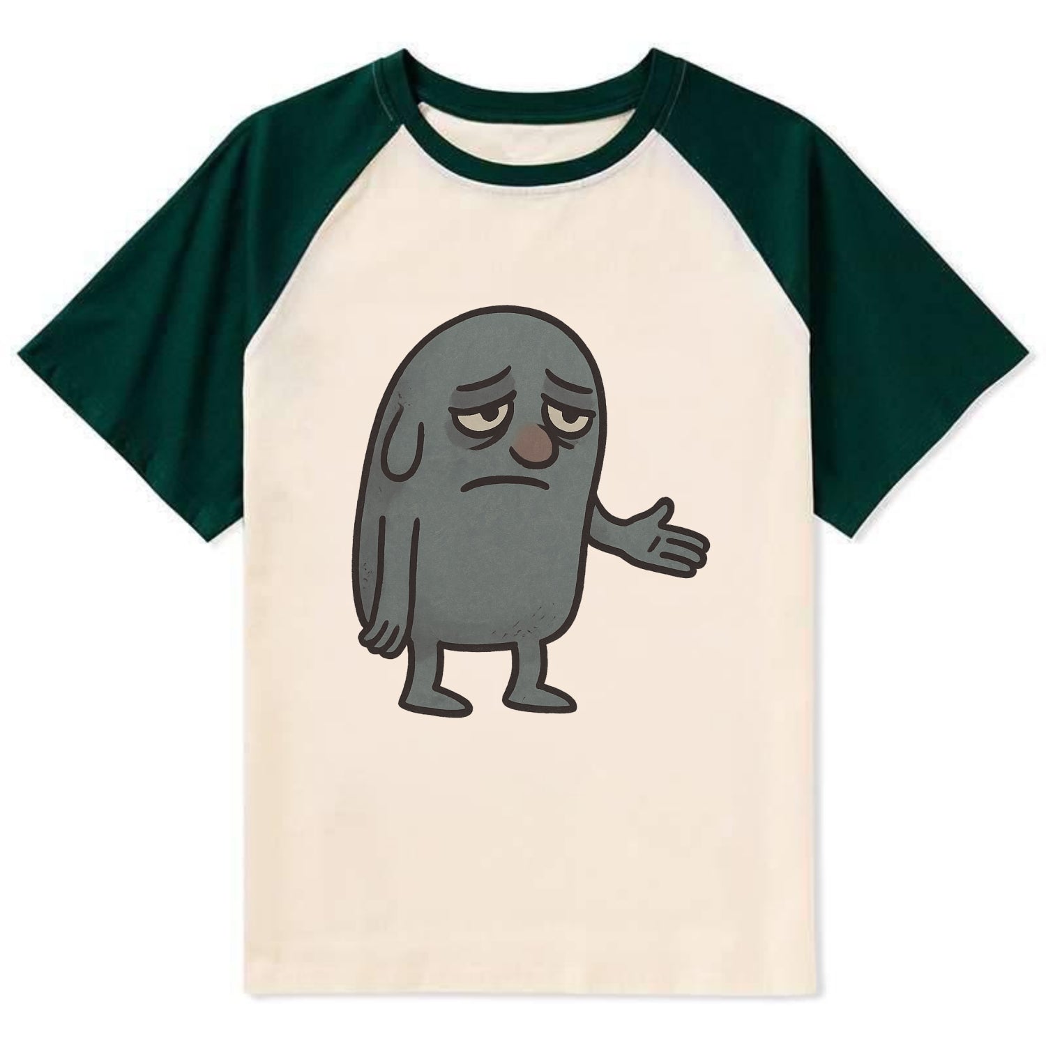 FOLLOWERS ARE GHOSTS | Transparent crowd following - Contrast Raglan T-shirt - Green