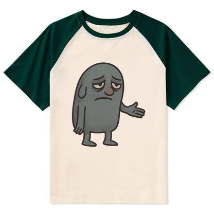 FOLLOWERS ARE GHOSTS | Transparent crowd following - Contrast Raglan T-shirt - Green