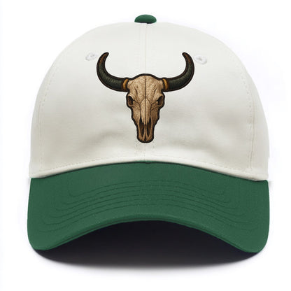 Bull Skull  - Two Tone Cap - Green