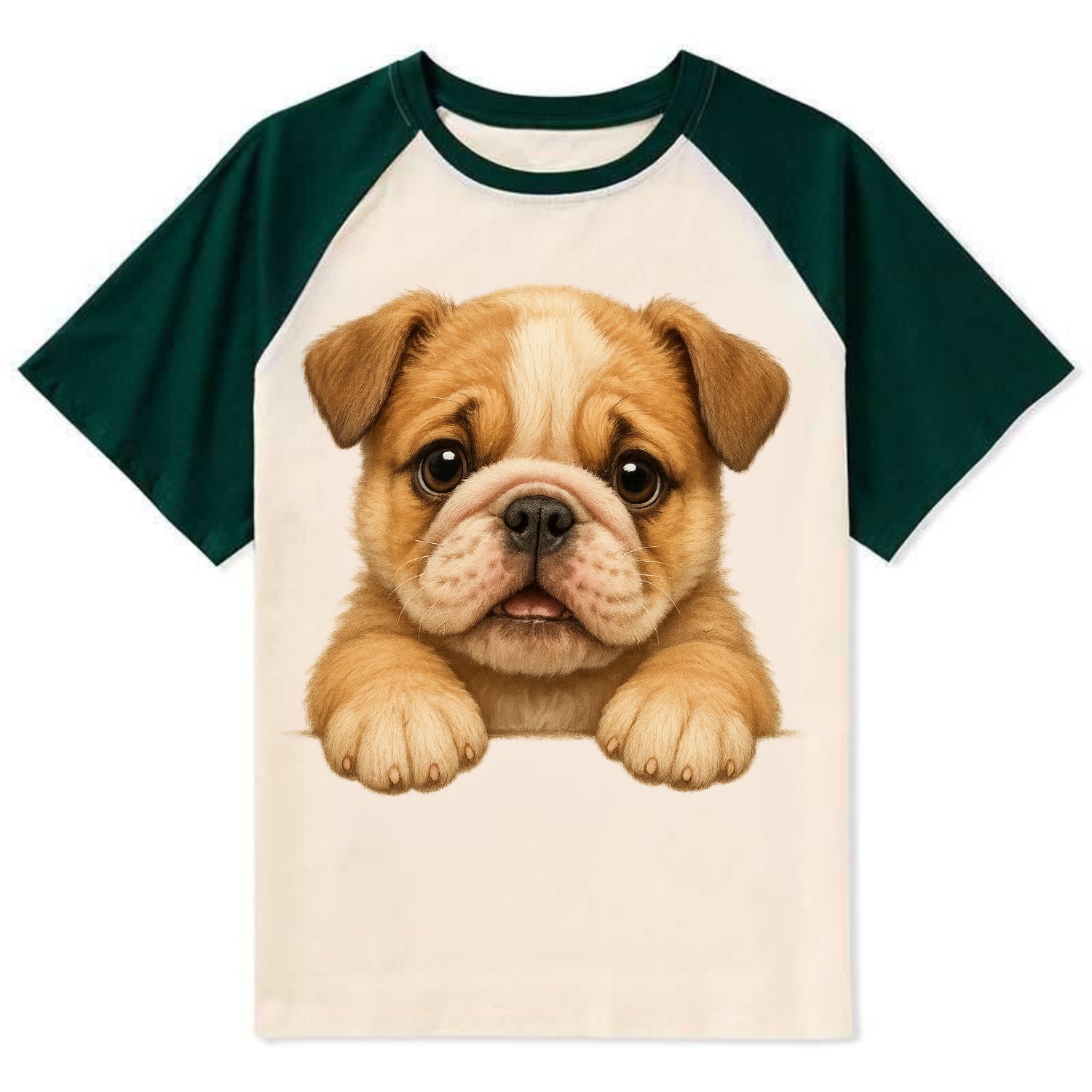 Bulldog  - Contrast Raglan T-shirt - Green