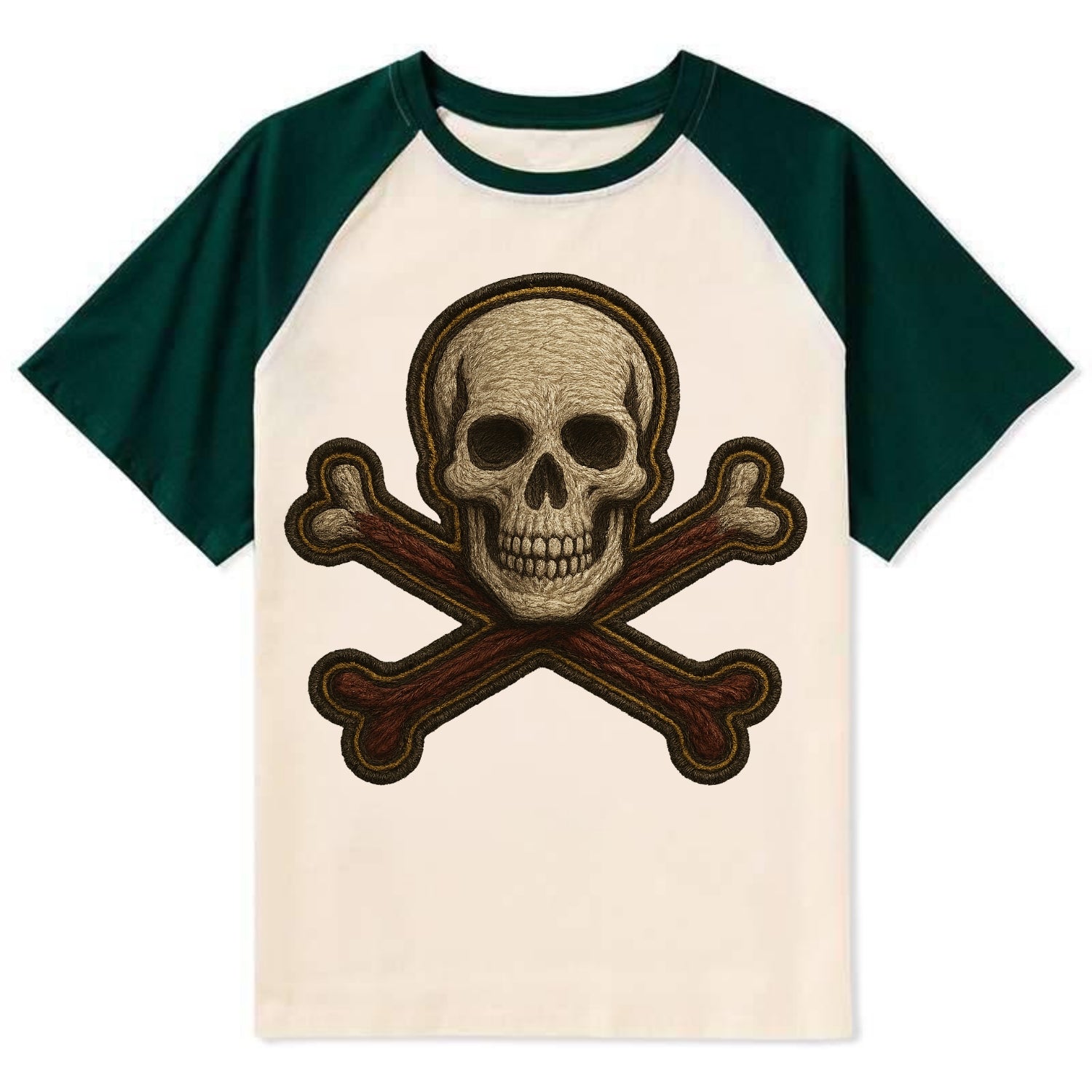Jolly Roger  - Contrast Raglan T-shirt - Green