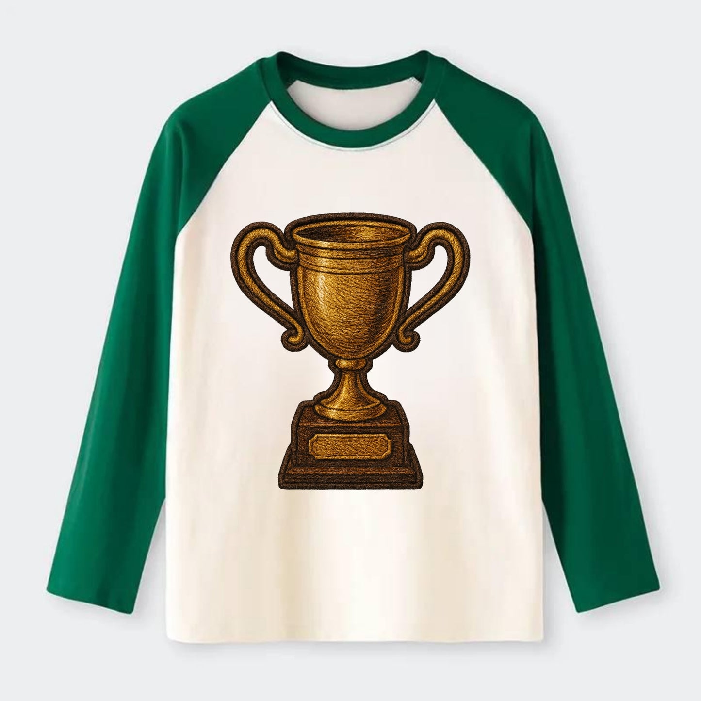 Trophy Cup  - Raglan Long Sleeve T-Shirt - Green