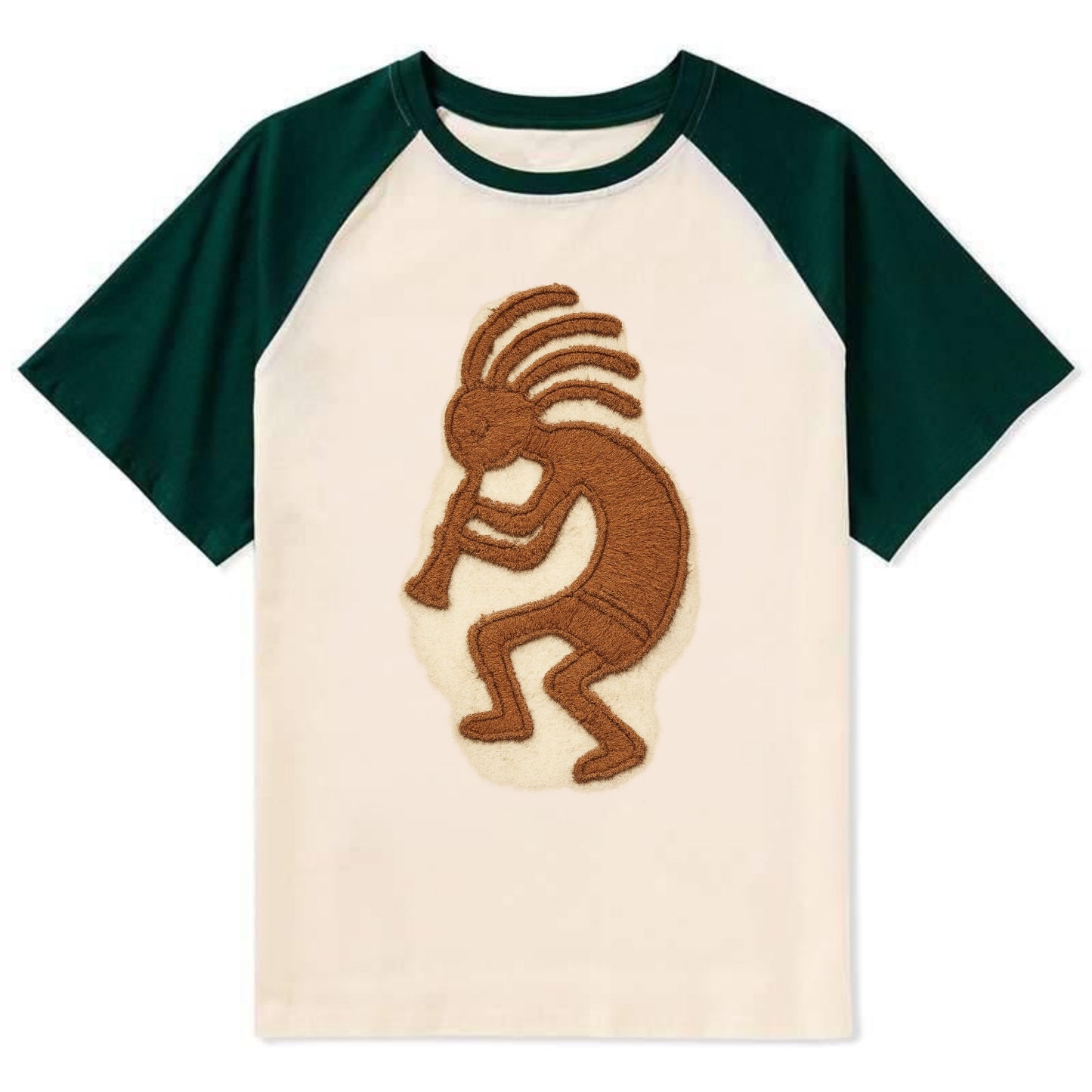 Kokopelli  - Contrast Raglan T-shirt - Green