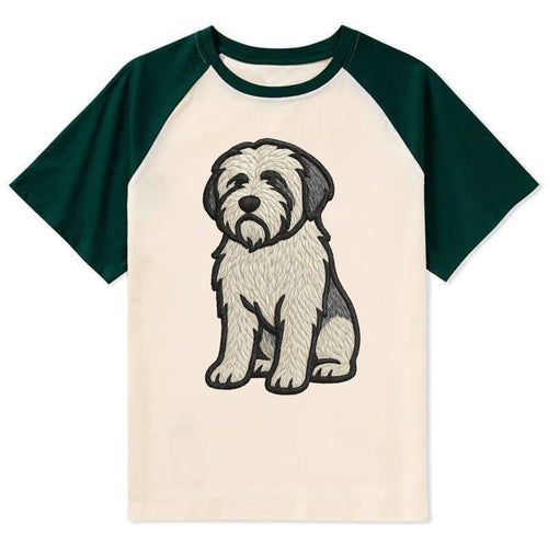 Polish Lowland Sheepdog - White and gray - Contrast Raglan T-shirt