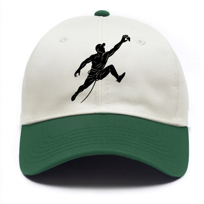 Rock wall climber reaching hold - Two Tone Cap - Green