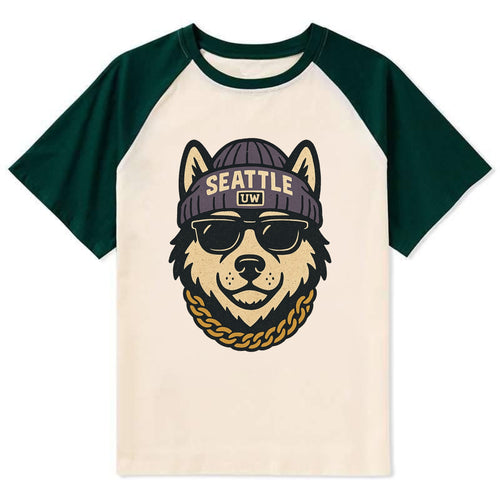 Seattle Husky - Contrast Raglan T-shirt