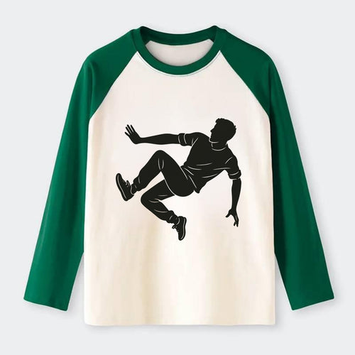 Parkour athlete wall run - Raglan Long Sleeve T-Shirt