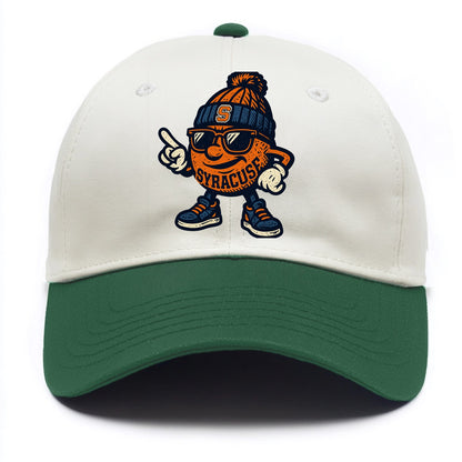 Syracuse Orange wearing Syracuse beanie with S patch - Two Tone Cap - Green