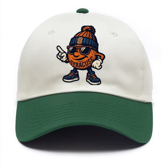 Syracuse Orange wearing Syracuse beanie with S patch - Two Tone Cap - Green