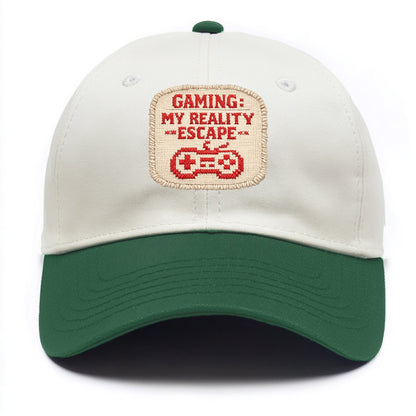 GAMING: MY REALITY ESCAPE - red game escape - red - gaming reality escape - Two Tone Cap - Green