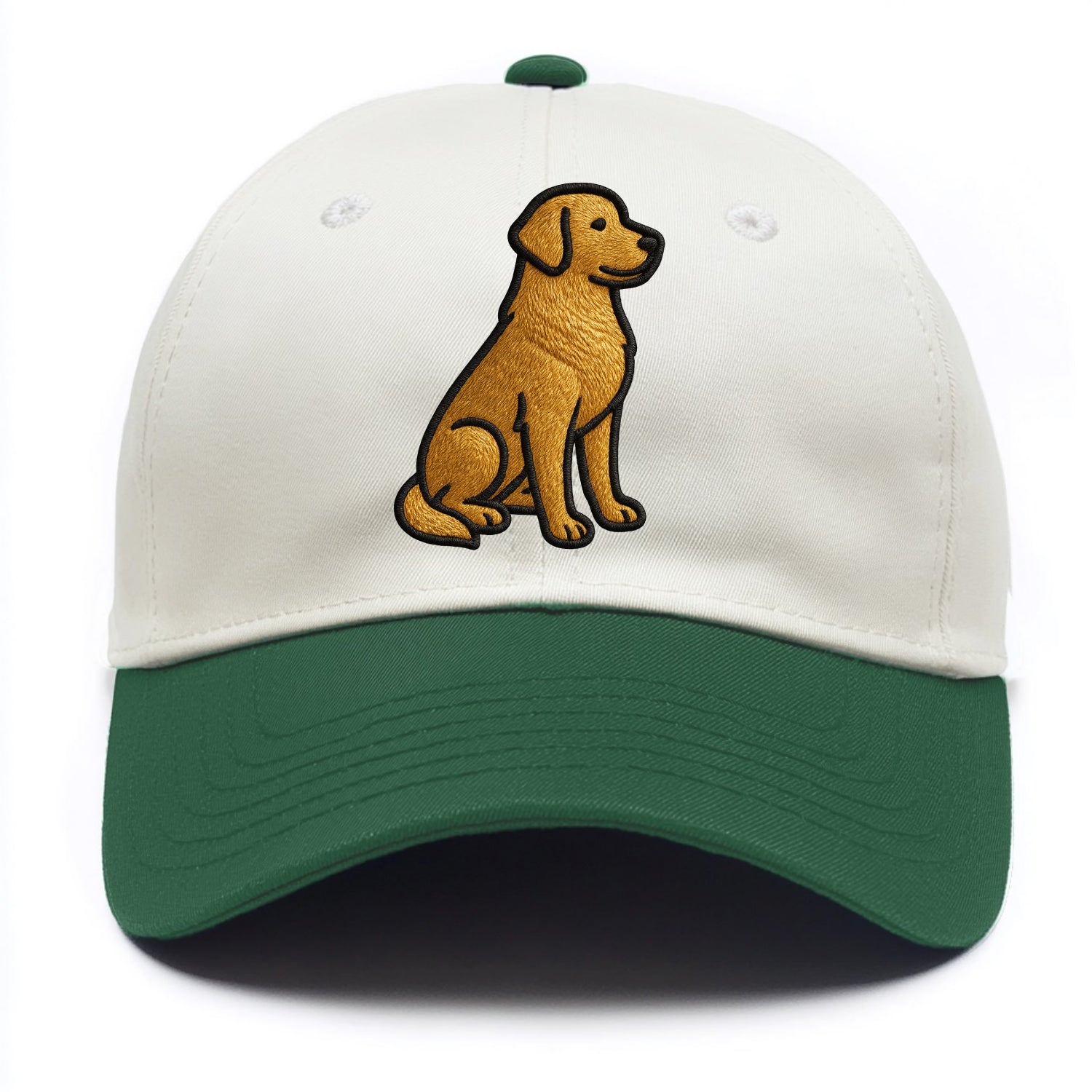Golden Retriever - Contemporary geometri - Two Tone Cap - Green