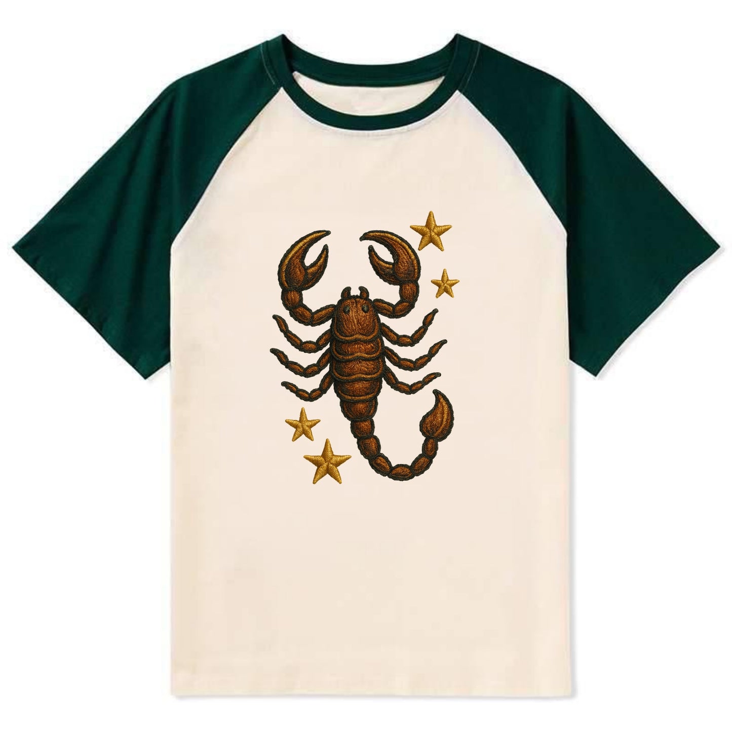 Scorpio Scorpion  - Contrast Raglan T-shirt - Green