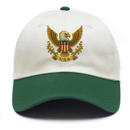 Usa Heritage Eagle Baseball Cap 2 - Two Tone Cap - Green