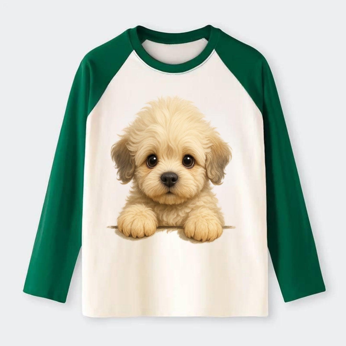 Dandie Dinmont Terrier  - Raglan Long Sl - Raglan Long Sleeve T-Shirt - Green