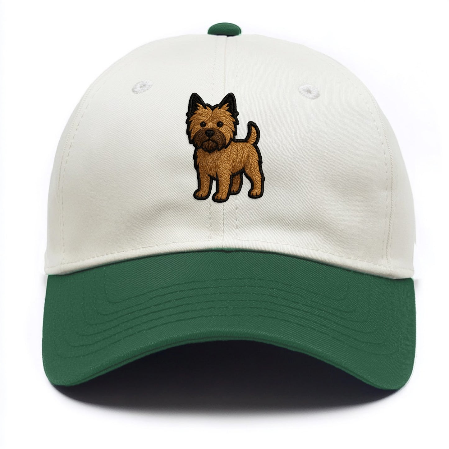 Cairn Terrier - Modern shaggy design wit - Two Tone Cap - Green