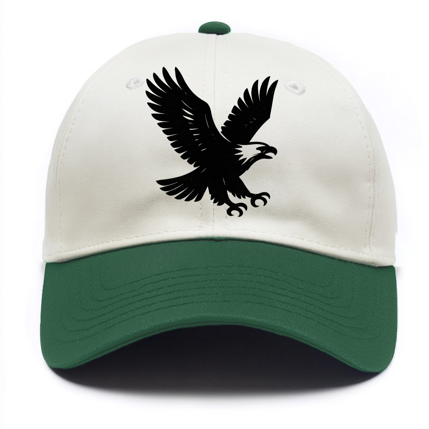 Eagle in flight - liberty and independence ink brushstrokes - Two Tone Cap - Green