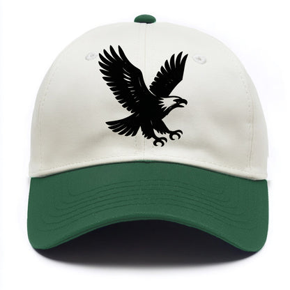 Eagle in flight - liberty and independence ink brushstrokes - Two Tone Cap - Green